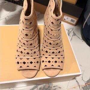 Michael Kors Tan Cutout Heeled Boots